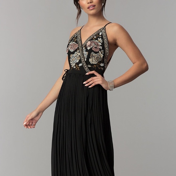PromGirl Dresses & Skirts - PromGirl Long Black Chiffon Prom Dress